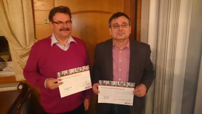 Es wurden geehrt Wolfgang Brandes 25 Jahre und Sigurt Grobe 40 Jahre