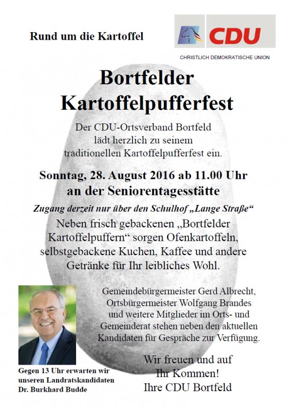 Einladung zum Bortfelder Kartoffelpufferfest
