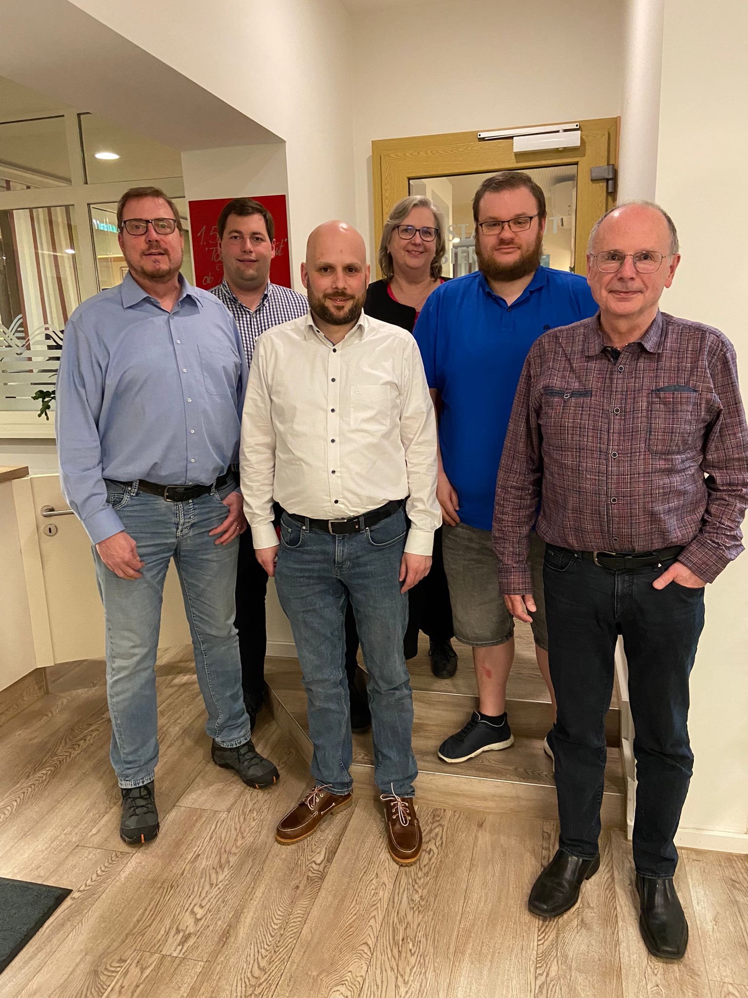 neu gewhlter Vorstand 2024 (v.l.): Swen Goldschmidt (1. Vorsitzender), Adrian Schfer (Mitgliederbeauftragter), Daniel Commemann (stv. Vorsitzender), Sylvia Greve (stv. Vorsitzende), Bjrn Busse (Schatzmeister), Michael Klemt (Schriftfhrer)