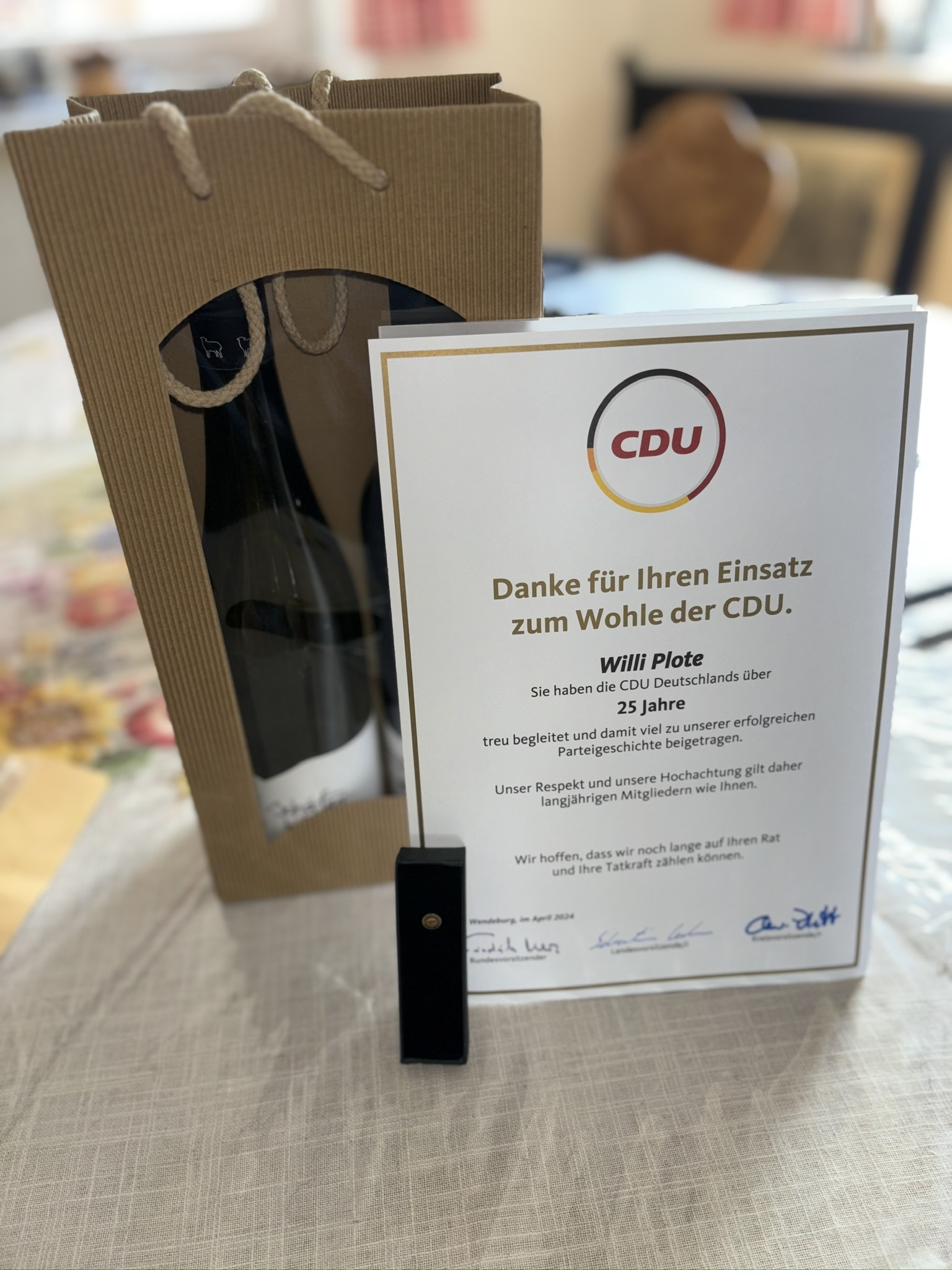 CDU Wendeburg ehrt langjhrige Mitglieder