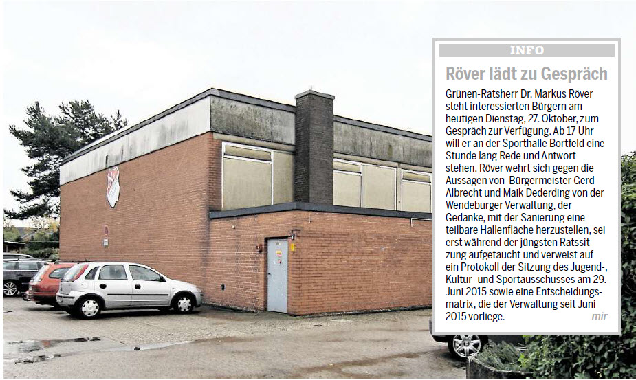 Ein Zankapfel der Politik: Die Sporthalle Bortfeld.