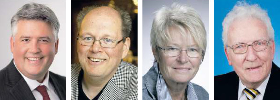 Jens Zielsdorf (SPD), Heiko Jacke (CDU), Rosemarie Waldeck (Grne/Bndnis 90), Gnther Mller-Lders (FDP)