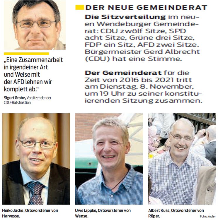 Die alten und neuen Ortsvorsteher